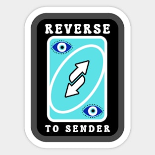 REVERSE EVIL EYE CARD GAME Sticker